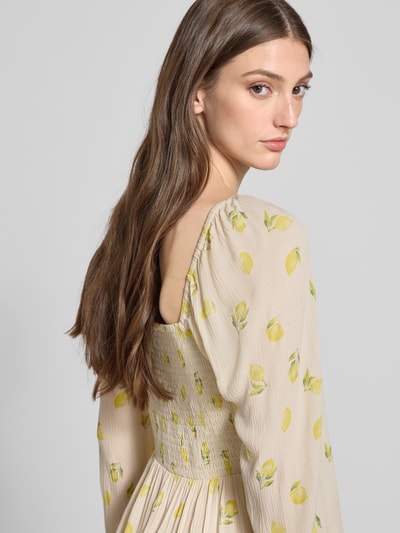 Only Getailleerde mini-jurk van pure viscose, model 'LEMONE' Zand - 3