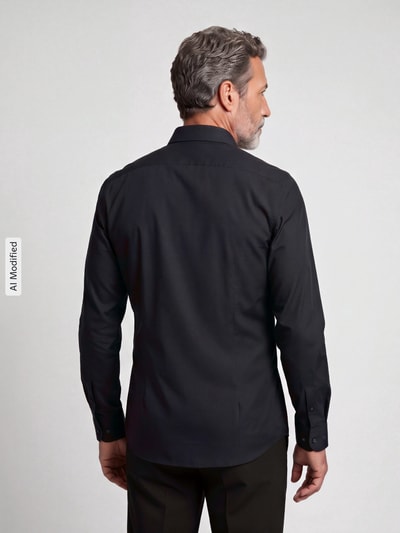 OLYMP Level 5 slim fit zakelijk overhemd met kentkraag Zwart - 5