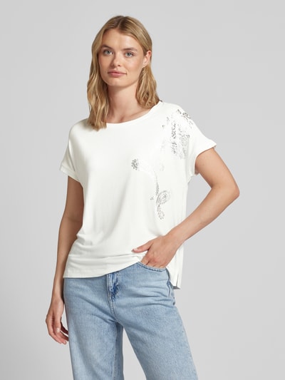 s.Oliver RED LABEL T-Shirt mit Motiv- und Statement-Print Weiss 4