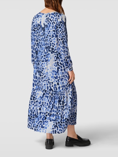 Milano Italy Maxi-jurk met dierenprint Marineblauw - 5