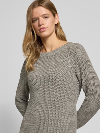 Noisy May Gebreide jurk met ronde hals, model 'SIESTA' Middengrijs gemêleerd - 3