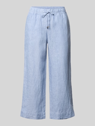 Produktfoto, Wide Leg Caprihose aus Leinen Modell 'PIA' von TONI, hellblau, elastischer Bund mit Tunnelzug, glatte Textur, Damen, Bundweite 37 cm, Innenbeinlänge 58 cm, Größe 36