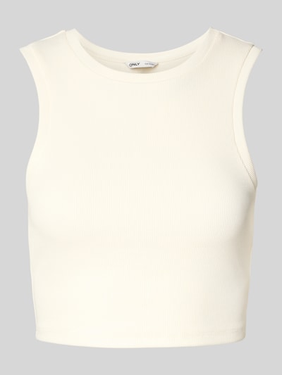 Only Slim fit korte tops van katoenmix, model 'VILMA' Offwhite - 2