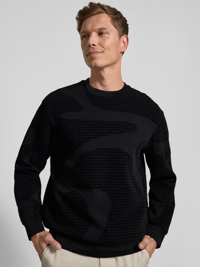 Emporio Armani Sweatshirt mit Strukturmuster Black 3