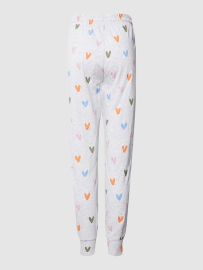 Jake*s Casual Pyjama-Hose mit Allover-Print Hellgrau Melange 3