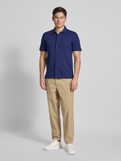 Tommy Hilfiger Regular Fit Freizeithemd mit Mesh-Struktur Marine 1