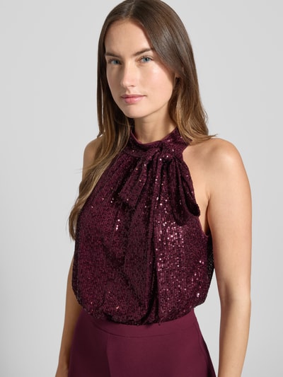 Swing Regular fit jumpsuit met pailletten Donkerrood - 3