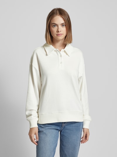 Gina Tricot Sweatshirt mit Umlegekragen Ecru 4