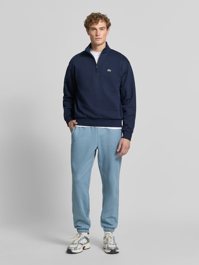 Lacoste Regular Fit Troyer aus Baumwoll-Mix Dunkelblau 1