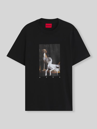 HUGO Regular Fit T-Shirt aus reiner Baumwolle Modell 'Daffilo' Black 2