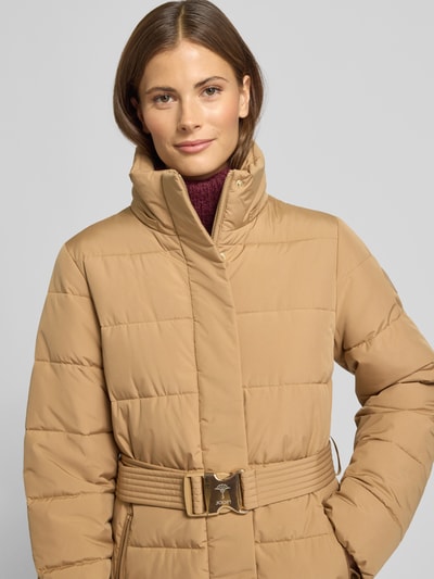 JOOP! Gewatteerde lange jas met capuchon, model 'Cassandra' Camel - 3