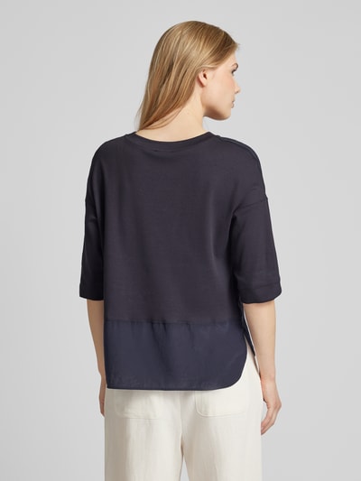 Marc Cain T-shirt in effen design Marineblauw - 5