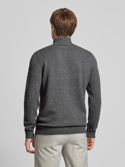 Profuomo Gebreide pullover met ribboorden Antraciet - 5