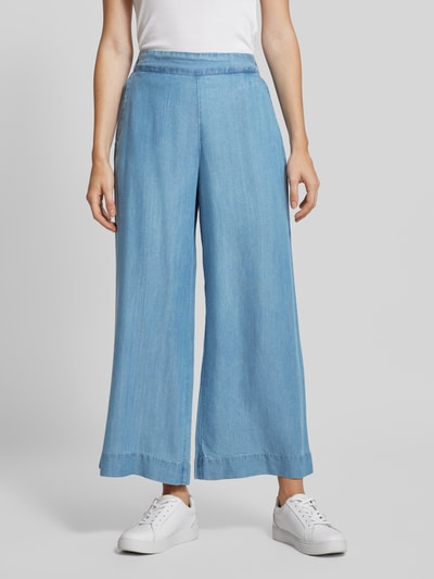 Fransa Wide leg culotte met elastische band, model 'Evelyn' Lichtblauw - 4