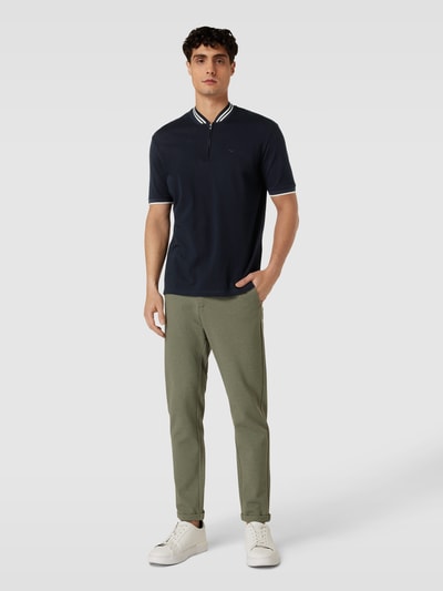 Emporio Armani Slim Fit Poloshirt mit Kontraststreifen Marine 1