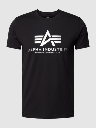 Alpha Industries T-shirt z nadrukiem z logo Czarny 2