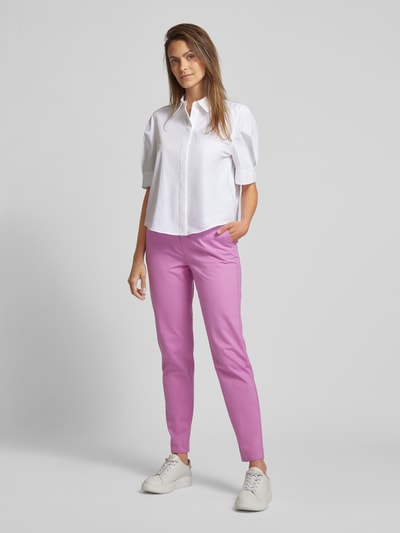 Marc O'Polo Regular fit stoffen broek met verkort model Fuchsia - 1