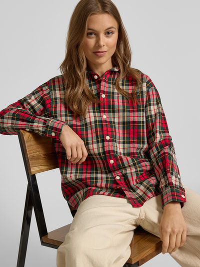 Polo Ralph Lauren Relaxed fit overhemdblouse met labelstitching Rood gemêleerd - 3