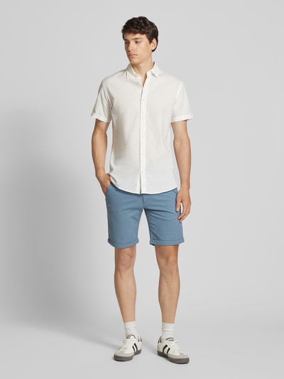 Jack & Jones Szorty o kroju regular fit z fakturowanym wzorem model ‘FURY’ Jasnoniebieski 1