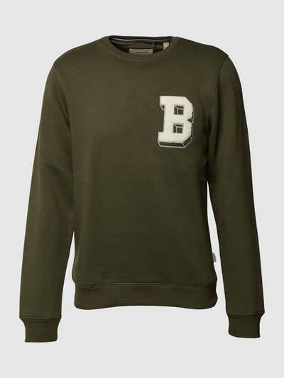 Blend Sweatshirt mit Label-Stitching Oliv 1