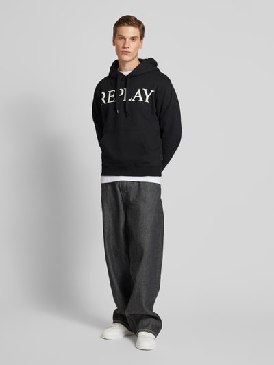 Replay Hoodie mit Label-Print Black 1