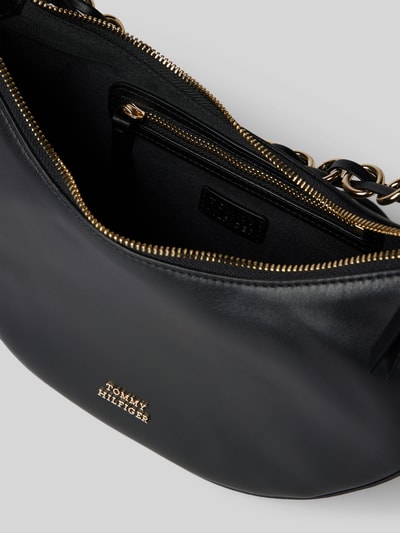 Tommy Hilfiger Torebka ze skóry naturalnej na długim pasku Czarny 5