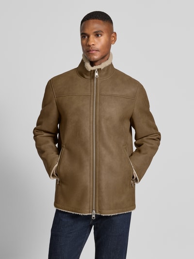 Cinque Jacke in Leder-Optik Modell 'BARROW' Dunkelbraun 4