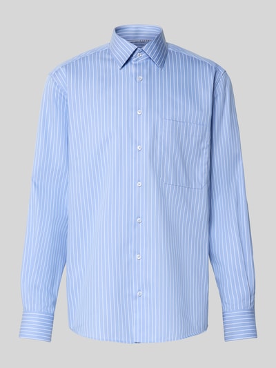 ETERNA Koszula biznesowa o kroju comfort fit z kieszenią na piersi Błękitny 2