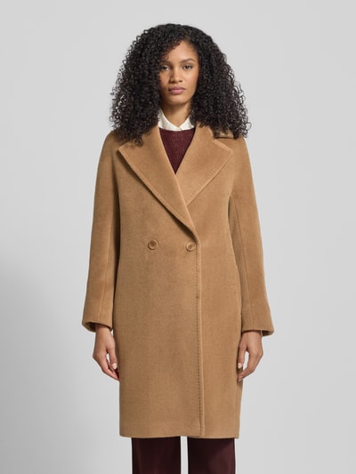Max Mara Studio Regular Fit Wollmantel aus Alpaka-Mix Modell 'TOKIO' Camel 4