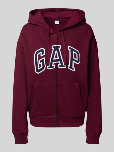 GAP Bluza rozpinana z kapturem Ciemnoczerwony melanż 2
