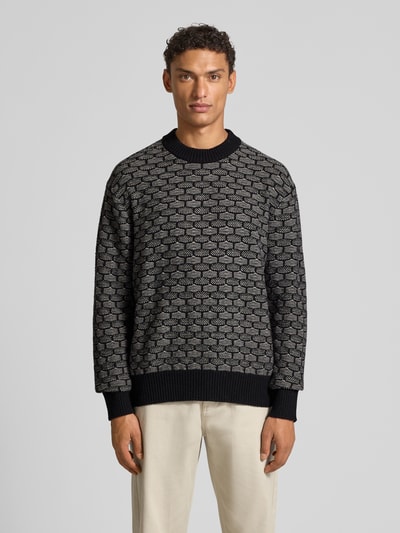 SELECTED HOMME Relaxed fit gebreide pullover van wolmix, model 'KEITH' Zwart - 4