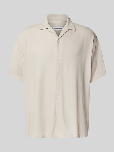 Jack & Jones Relaxed Fit Freizeithemd aus Viskose-Leinen-Mix Modell 'WAYNE' Offwhite 2