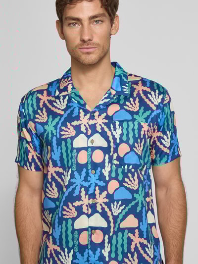 BOARDIES Freizeithemd mit Knopfleiste Modell 'Palm' Marine 3