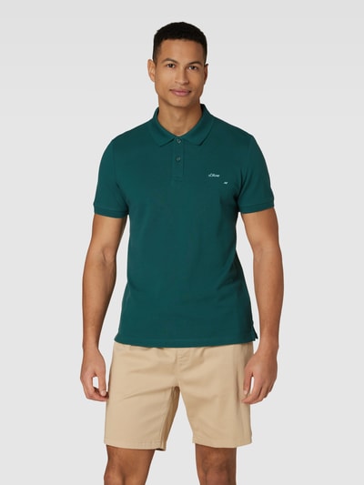 s.Oliver RED LABEL Poloshirt met logostitching Flessengroen - 4