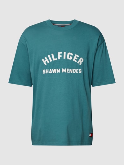 Tommy Hilfiger T-shirt met logostitching, model 'ARCHIVE' Flessengroen - 2