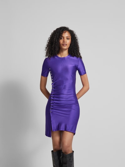 Rabanne Knielanges Kleid mit Knopfleiste Violett 4