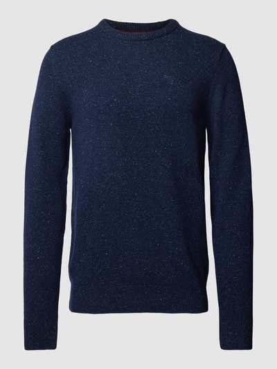 Barbour Strickpullover in Melange-Optik aus Woll-Mix mit Seiden-Anteil Marine 2