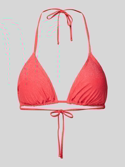 Pieces Bikinitop met metallic effect, model 'LAOMI' Metallic rood - 1