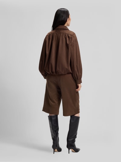BOSS Orange Loose Fit Kunstlederjacke mit Umlegekragen Modell 'Jasuede' Mittelbraun 5