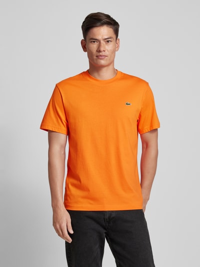 Lacoste T-shirt z naszywką z logo Pomarańczowy 4