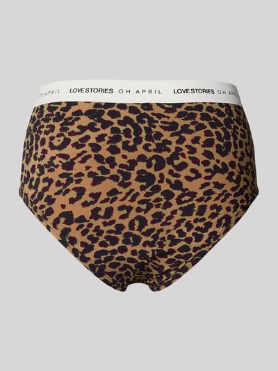 OH APRIL Slipy z elastycznym pasem model ‘Moonflower’ Camel 3