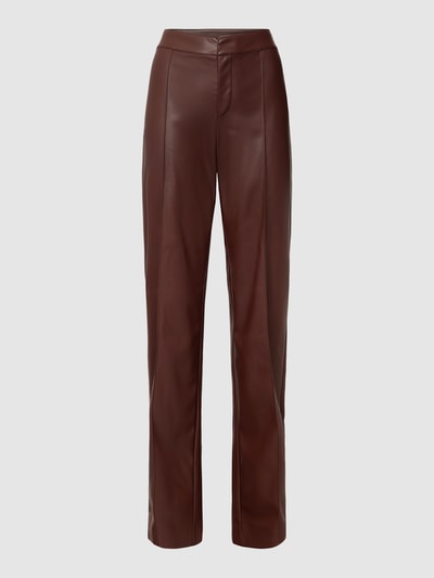 REVIEW Broek in leerlook Middenbruin - 2
