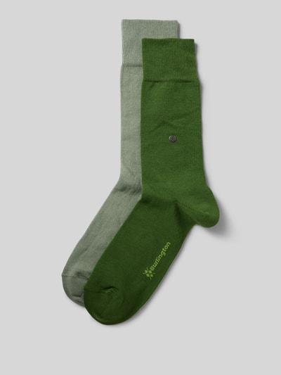 Burlington Sokken met labeldetails in een set van 2 paar Groen - 1