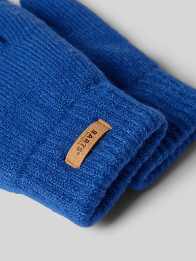 Produktfoto, Handschuhe mit Label-Patch Modell 'Witzia' von Barts in intensivem Blau und grober Strickstruktur, Damen Handschuhe von Barts
