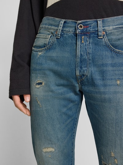 Replay Straight Fit Jeans im Destroyed-Look Modell 'DERRYCK' Jeansblau 3