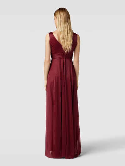 TROYDEN COLLECTION Abendkleid mit Taillenband Kirsche 5