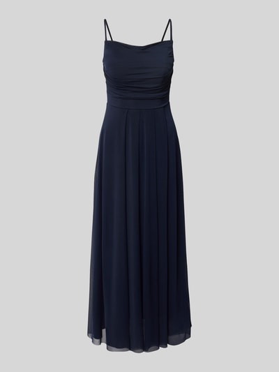 TROYDEN COLLECTION Cocktailkleid mit Spaghettiträgern und Raffungen Dunkelblau 2