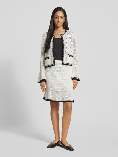 Marc Cain Cardigan mit Lochmuster Offwhite 1