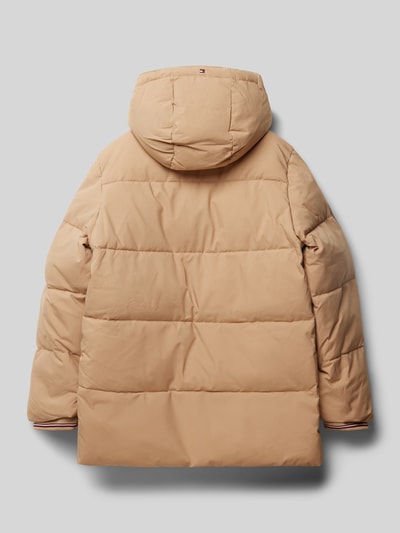 Tommy Hilfiger Teens Kurtka pikowana z kapturem Camel 3