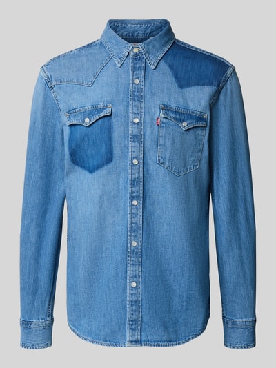 Levi's® Koszula jeansowa o kroju regular fit z kieszeniami na piersi i detalem z logo Jeansowy niebieski 2
